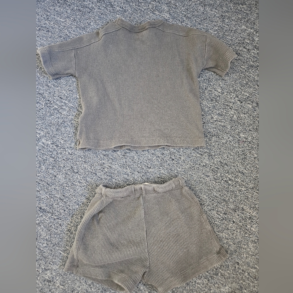 Zara Charcoal Knit Drawstring Shorts